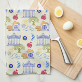 Linge De Cuisine Vacances en Grèce Minimalisme (Quart Plié)