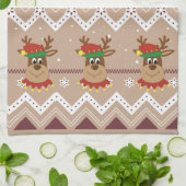 Linge De Cuisine Vacances Noël Reindeer (Plié)