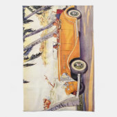 Linge De Cuisine Vacances vintage en voiture convertible (Vertical)