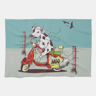 Linge De Cuisine Vache à moto vintage