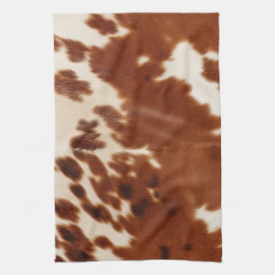 Linge De Cuisine Vache blanche Brown