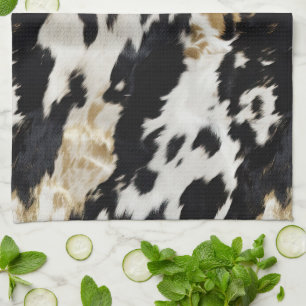 Linge De Cuisine Vache blanche noire