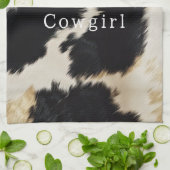 Linge De Cuisine Vache blanche noire (Plié)