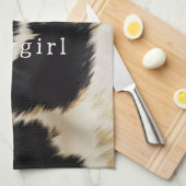 Linge De Cuisine Vache blanche noire (Quart Plié)