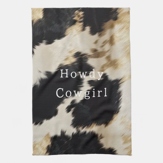 Linge De Cuisine Vache blanche noire (Vertical)