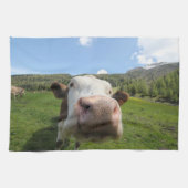 Linge De Cuisine Vache curieuse (Horizontal)