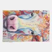 Linge De Cuisine Vache d'aquarelle mousseuse (Horizontal)