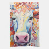 Linge De Cuisine Vache d'aquarelle mousseuse (Vertical)