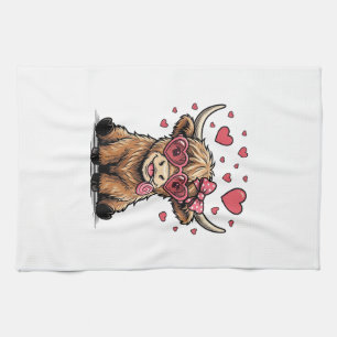 Linge De Cuisine Vache des Highlands mignonne Saint-Valentin lunett