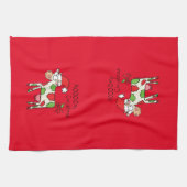 Linge De Cuisine Vache Drôle Caricature Noël (Horizontal)