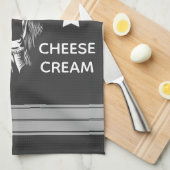 Linge De Cuisine Vache laitière et rayures fraîches de ferme (Quart Plié)