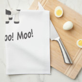 Linge De Cuisine Vache mignonne à bande dessinée de MOO de MOO de (Quart Plié)