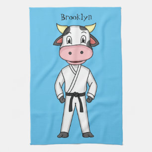 Linge De Cuisine Vache mignonne en combinaison kung fu