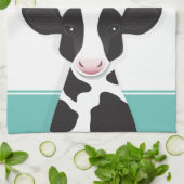 Linge De Cuisine Vache Turquoise Black White Animal (Plié)
