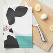 Linge De Cuisine Vache Turquoise Black White Animal (Quart Plié)