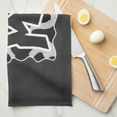 Linge De Cuisine Vache Wild Me Noir et Blanc (Quart Plié)