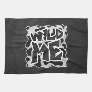 Linge De Cuisine Vache Wild Me Noir et Blanc