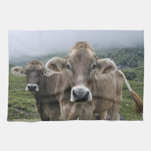 Linge De Cuisine Vaches alpines (Horizontal)