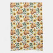 Linge De Cuisine Vaches Highland et fleurs de tournesol jaune (Vertical)