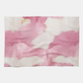 Linge De Cuisine Vachette blanche rose pâle (Horizontal)