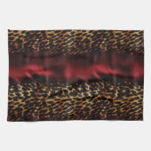 Linge De Cuisine Vachette de cowgirl sud-ouest Red Gold Faux (Horizontal)