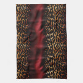 Linge De Cuisine Vachette de cowgirl sud-ouest Red Gold Faux (Vertical)