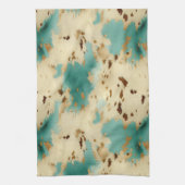 Linge De Cuisine Vachure d'or blanc turquoise (Vertical)