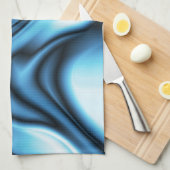 Linge De Cuisine Vague de soie bleue (Quart Plié)