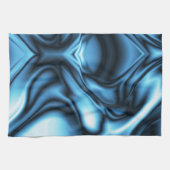 Linge De Cuisine Vague de soie bleue (Horizontal)