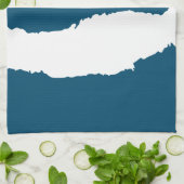 Linge De Cuisine Vague déchirée bleu océan (Plié)