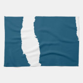 Linge De Cuisine Vague déchirée bleu océan (Horizontal)