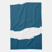Linge De Cuisine Vague déchirée bleu océan (Vertical)