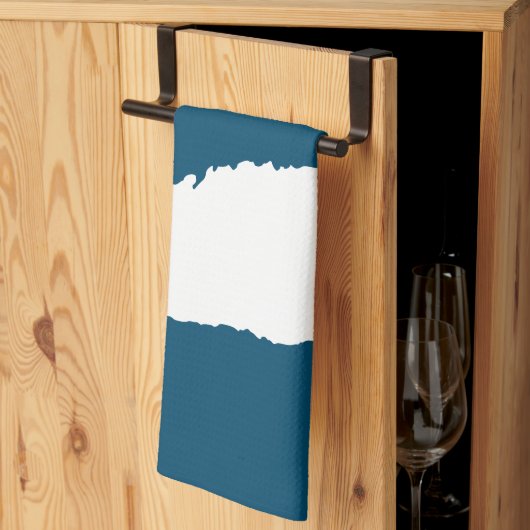Linge De Cuisine Vague déchirée bleu océan (Pliage en tiers)
