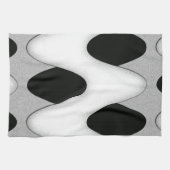 Linge De Cuisine Vague noire et blanche (Horizontal)