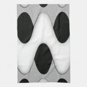 Linge De Cuisine Vague noire et blanche (Vertical)