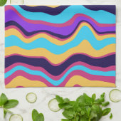 Linge De Cuisine Vagues Abstraites (Plié)