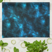 Linge De Cuisine Vagues Bleu Foncé (Plié)