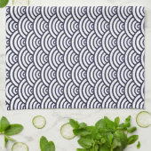 Linge De Cuisine Vagues bleues japonaises Seigaiha Mer (Plié)