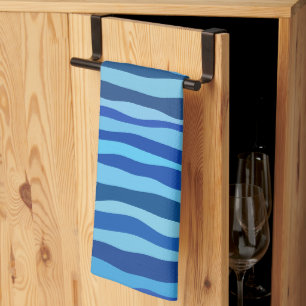 Linge De Cuisine Vagues de bleu cyan marine cobalt bleu ciel