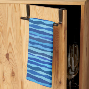 Linge De Cuisine Vagues de bleu cyan marine cobalt bleu ciel