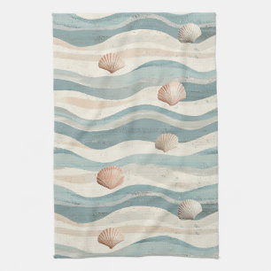 Linge De Cuisine Vagues de coquillages de plage Boho