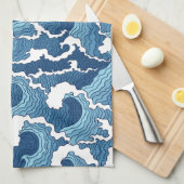 Linge De Cuisine Vagues de résumé (Quart Plié)