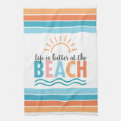 Linge De Cuisine Vagues de soleil La vie est meilleure à la plage (Vertical)