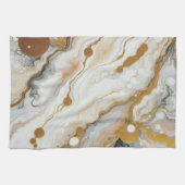Linge De Cuisine Vagues dorées et blanches (Horizontal)