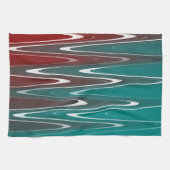 Linge De Cuisine Vagues en blanc (Horizontal)