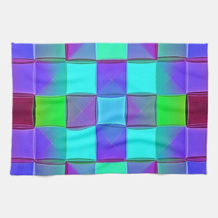 Linge De Cuisine Vagues lumineuses géométriques vives