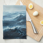 Linge De Cuisine Vagues océaniques des mers dures (Quart Plié)