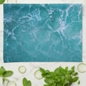 Linge De Cuisine Vagues profondes de l'océan bleu (Plié)