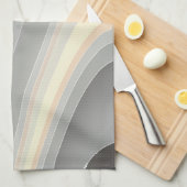 Linge De Cuisine vagues rose gris jaune (Quart Plié)