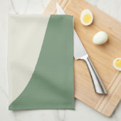Linge De Cuisine Vagues simples en vert (Quart Plié)